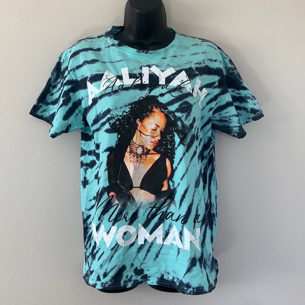 Aaliyah More Than A Woman Blue Tie Dye Short Sleeve T Shirt